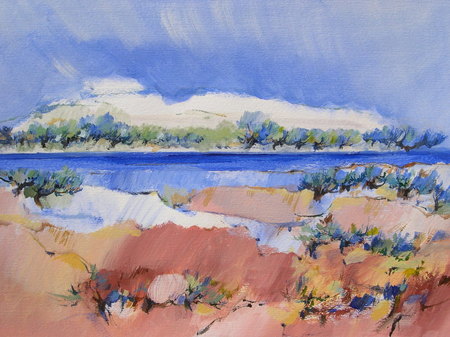 "Lagune"  - 2010   Acrylique sur papier  29,5 X 39,5 cm