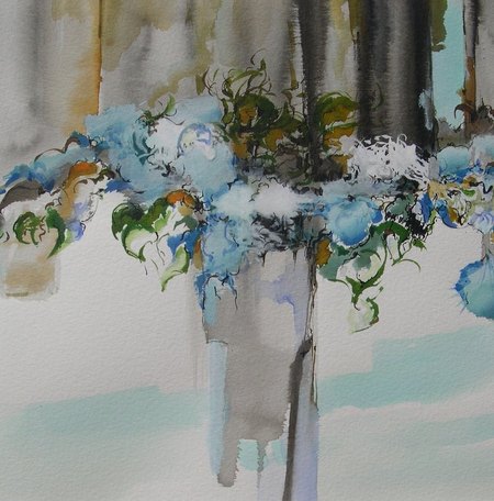 "Table indigo" - Encre sur papier