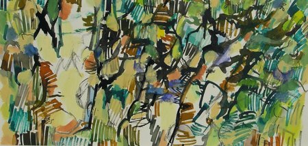 "Bois" -  2009  Encre sur papier  15 X 32 cm