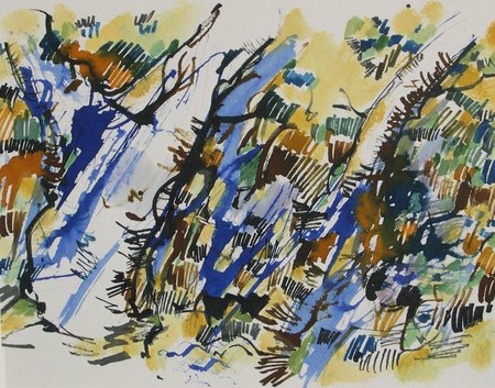 "Bois" - 2009  Encre sur papier  29,5 X 23,5 cm