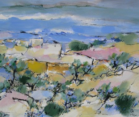 "Brise de mer" - 2015 -  Acrylique sur papier - 39 x 39 cm.