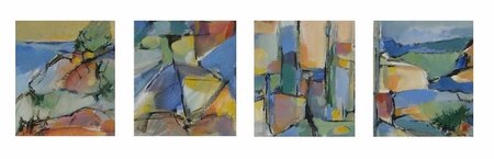 " Marseille " - 2014 - Acrylique sur papier - 4 images 14 x12 cm.