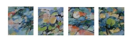 "Saison III"  - 2013 -  Acrylique sur papier - 4 images 14 x 12cm.