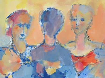 "Les Parques "  - 2015  - Acrylique sur papier -  28,5 x 39 cm.