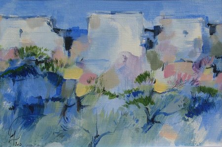"Mur, murs" - 2013 - Acrylique sur papier - 17 X 24;5 cm.