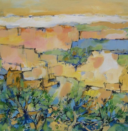 "Murs d'ocre" -  2012 - Acrylique sur papier - 39 X 39 cm.
