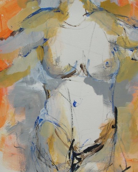 "Offrande"  - 2015 - Acrylique sur papier - 24 x 20 cm.