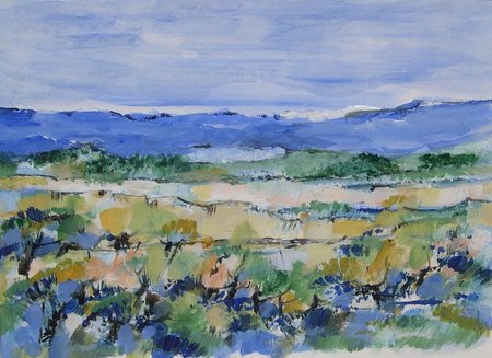 "Premi&egrave;res neiges" 2012 -  Acrylique sur papier - 28,5 X 38,5 cm.